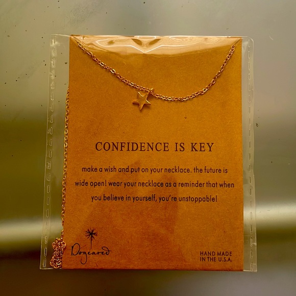 “Dogeared” Gold Dipped Chain Link Necklace Brand New “Confidence is Key” - Picture 2 of 2